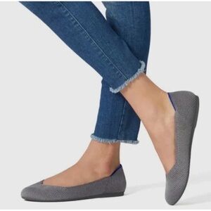 Rothy’s The Flat Charcoal Gray Round Toe Slip-On Ballet Flat Size 9.5 Washable